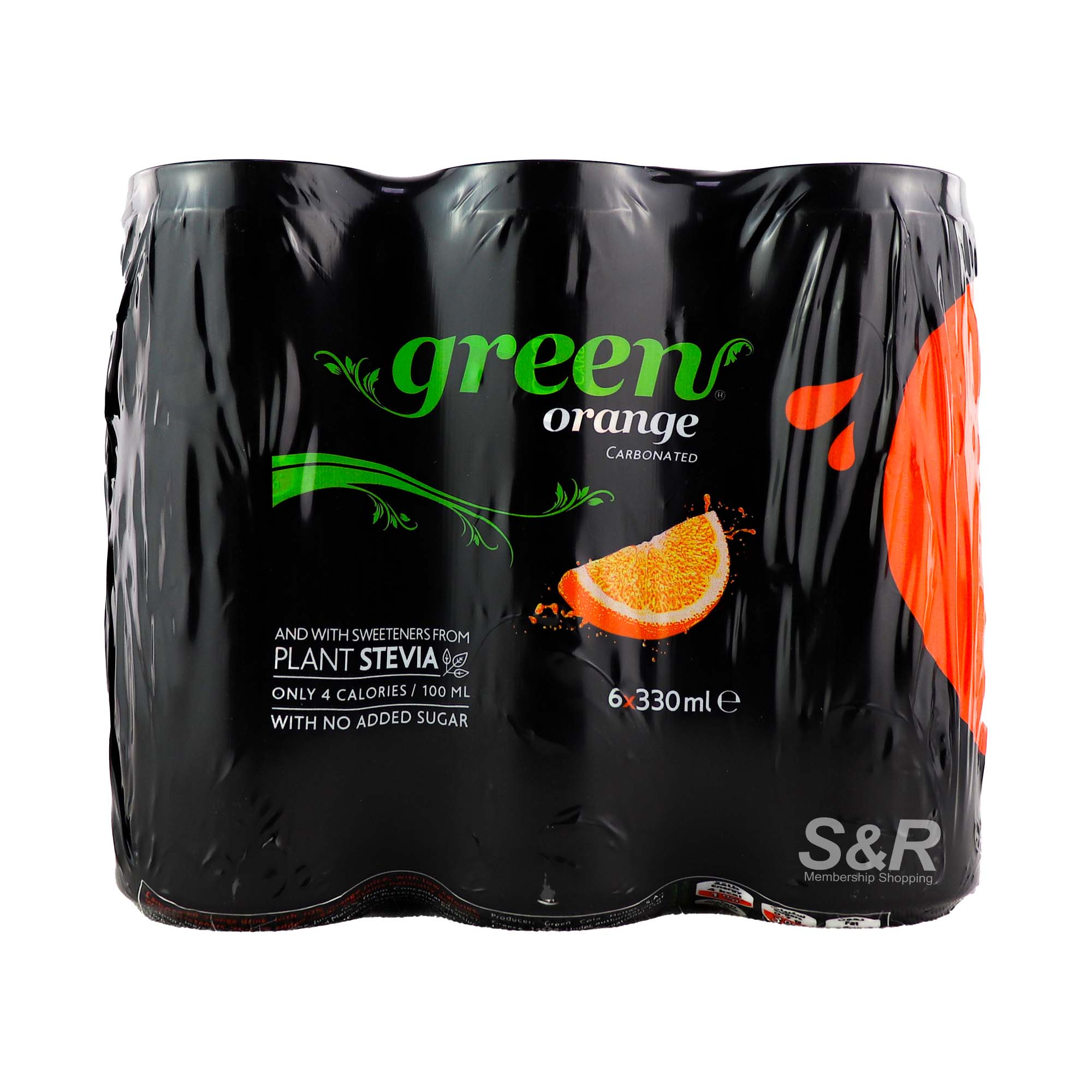 Green Orange Carbonated Drink 6 cans